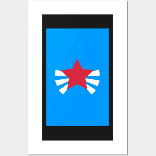 Red Star Burst iPhone case (blue) Posters and Art